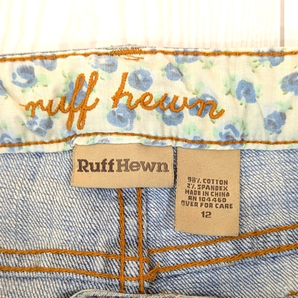 Ruff Hewn Capri Cuffed Jeans Women's Size 12 With Flap Pockets Jean Capris - Picture 3 of 14